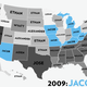 Illustration for article titled Map: Six Decades of the Most Popular Names for Boys, State-by-State